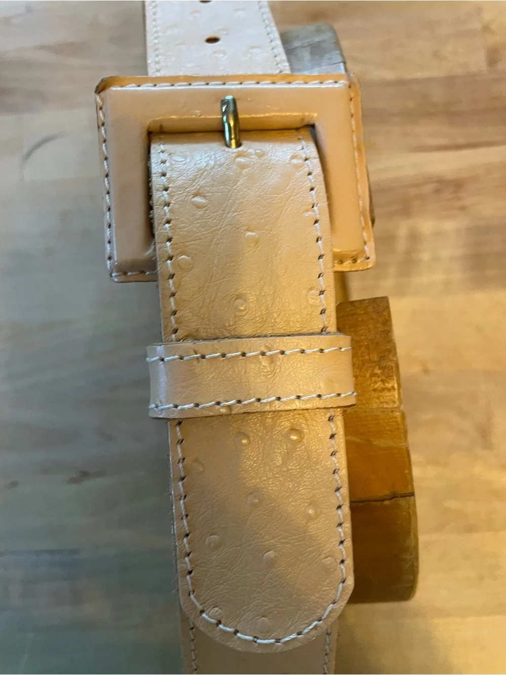 Axcess Pebbled Leather Wide Belt in Tan 28 in